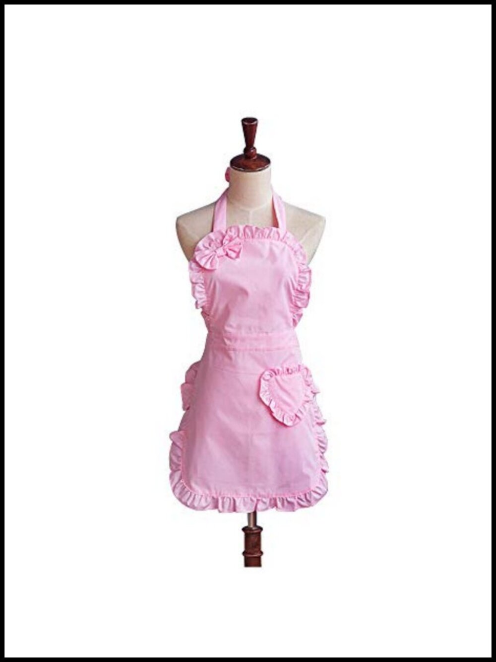 Cotton Kitchen Apron Bowknot Pocket Bib Apron Cute Cooking Gift